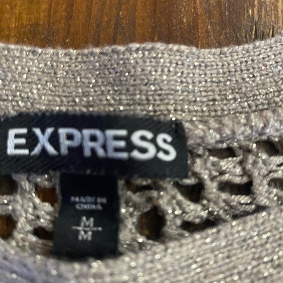 Express cropped open knit top with silver thread - Picture 6 of 10